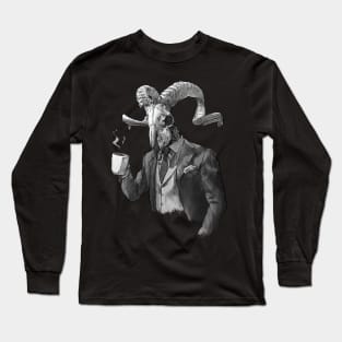 Humanoid Ram Skull in a Suit Long Sleeve T-Shirt